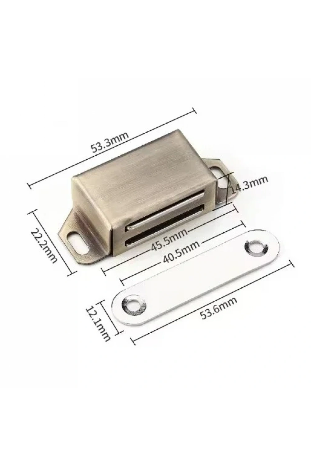 Mıknatıslı Metal Mobilya Kapak Kilidi 36x24x14mm - Yeşil Bronz