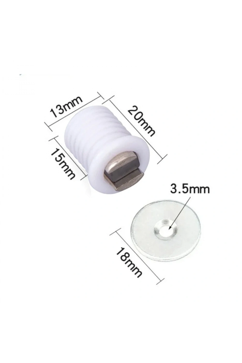 Mıknatıslı Plastik Mobilya Kapak Kilidi 14mm - Beyaz