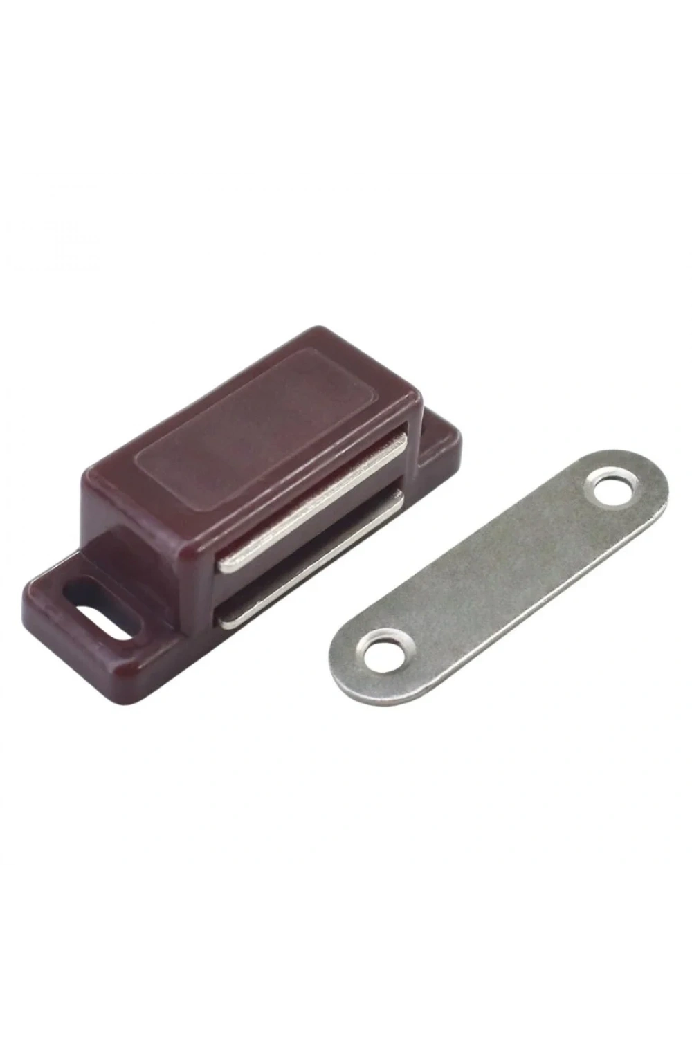 Mıknatıslı Plastik Mobilya Kapak Kilidi 31x15x14mm - Kahverengi