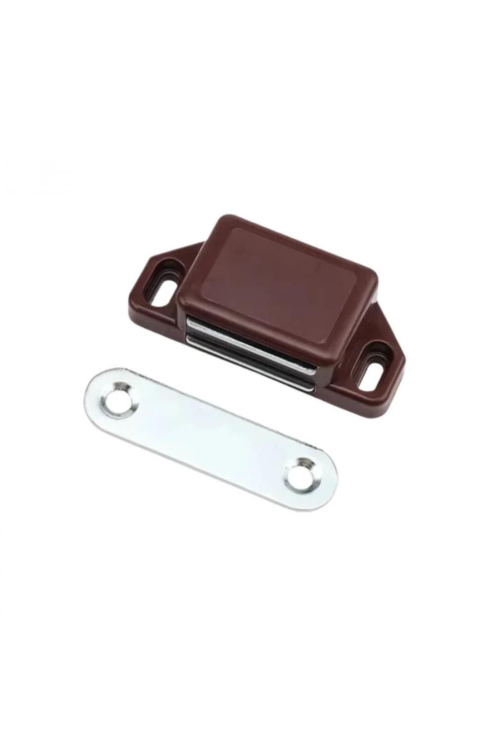 Mıknatıslı Plastik Mobilya Kapak Kilidi 36x25x15mm - Kahverengi