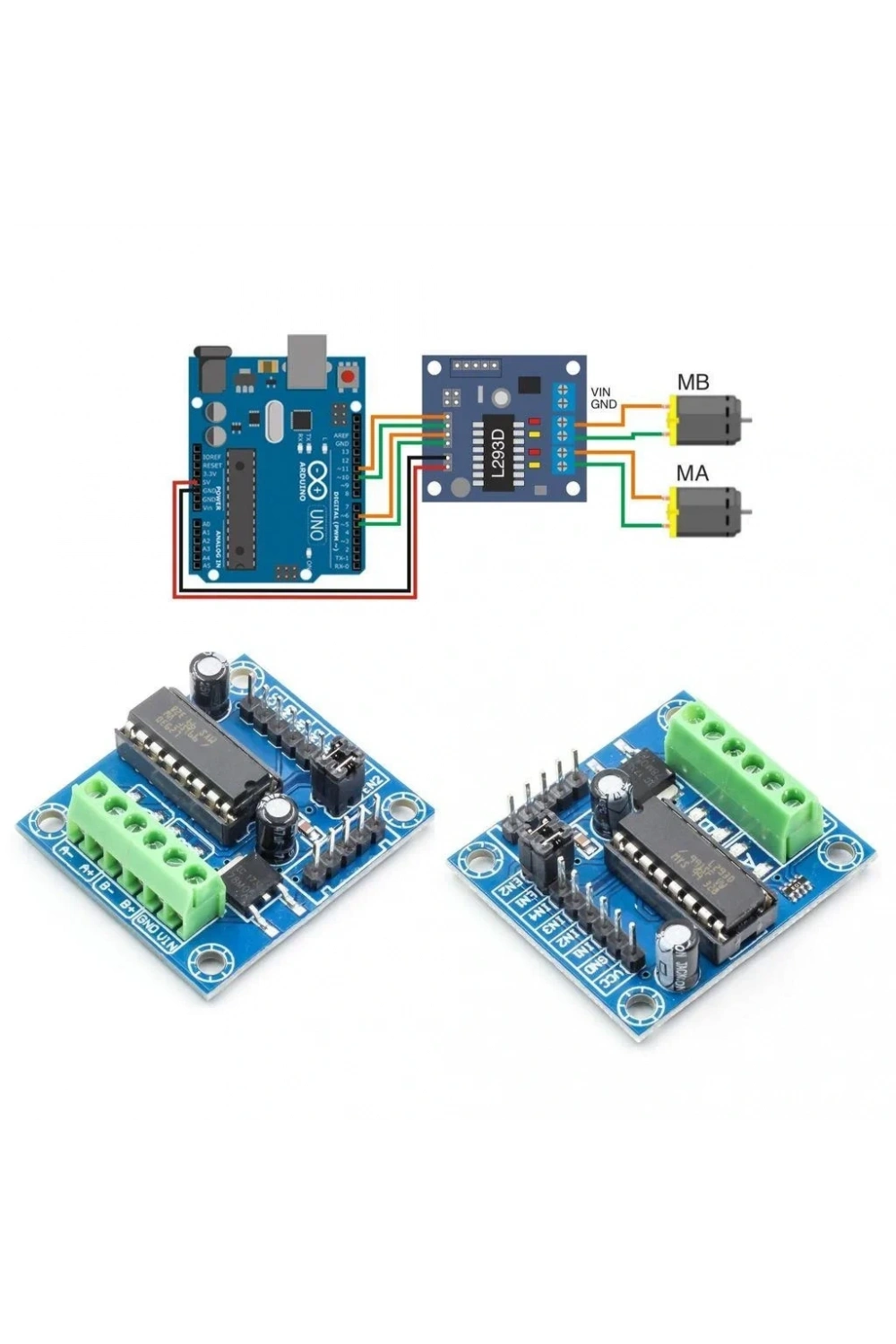Mini 4 Kanal L293D Motor Sürücü Kartı
