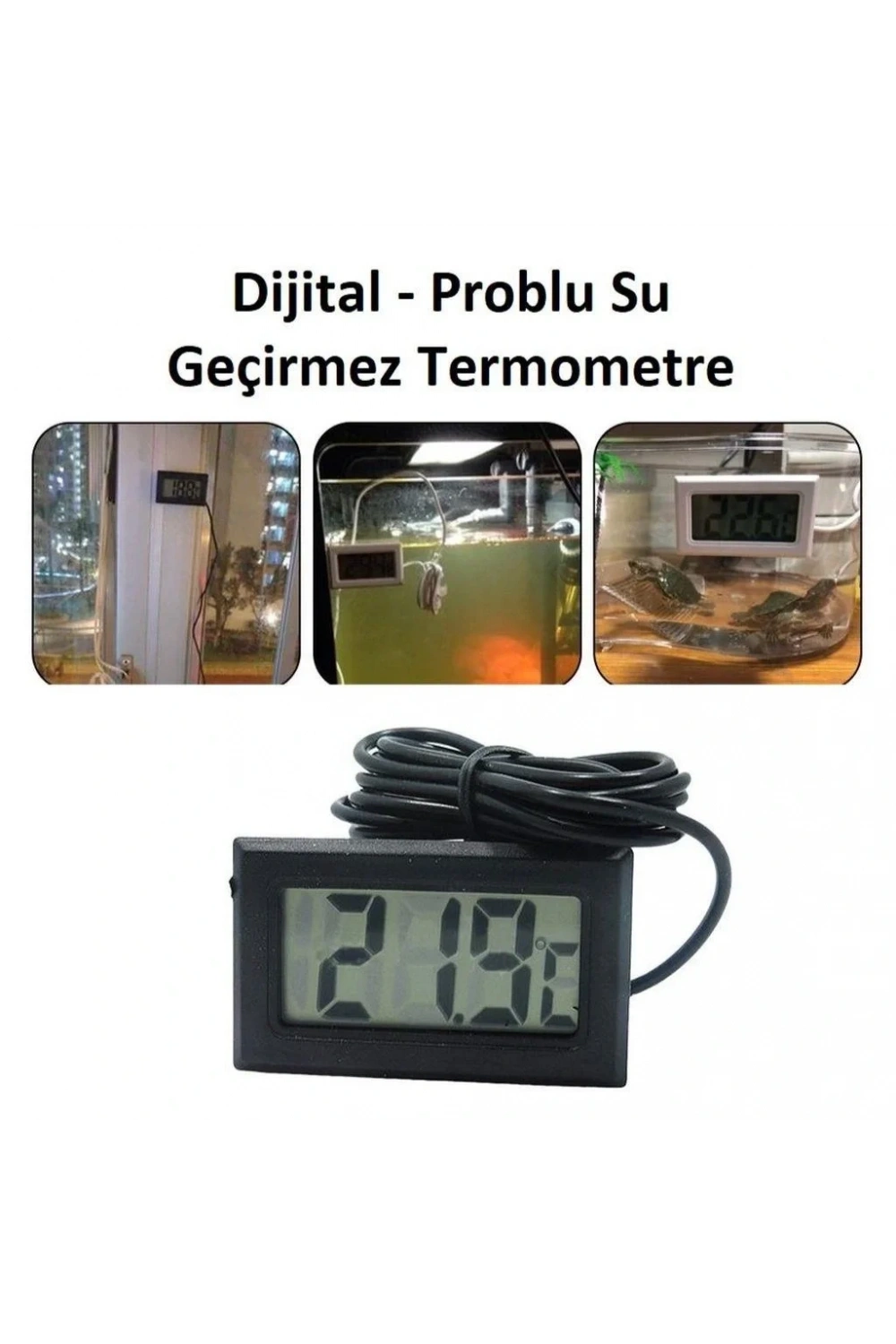 Mini Dijital Termometre Problu Su Geçirmez Derece