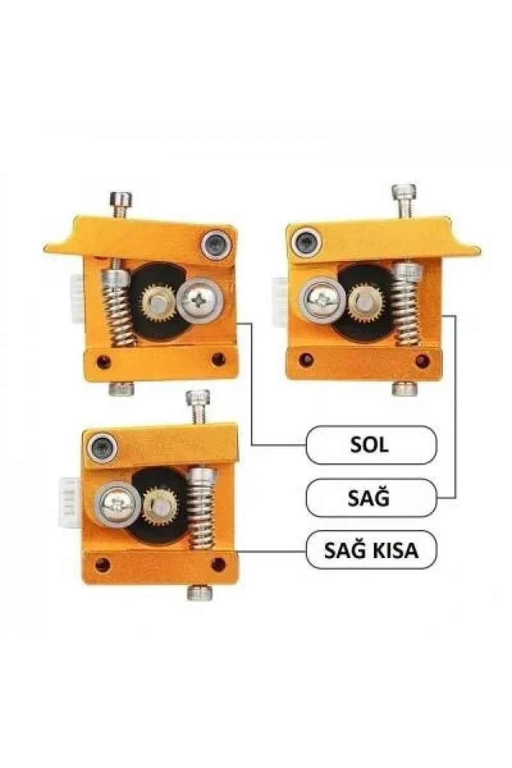 MK8 Alüminyum 1.75mm Extruder Blok Seti - Sol