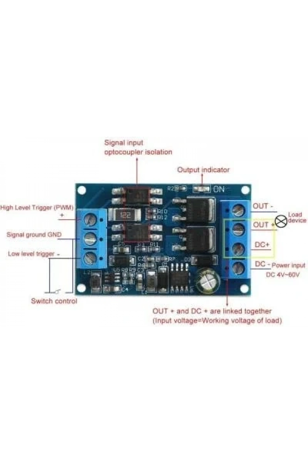 Mosfet PWM Anahtarlama Tetikleme Modülü 600W 4-60V