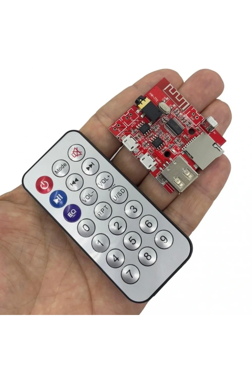 MP3 Kumandalı Bluetooth Amfi Modülü SD Kart + USB
