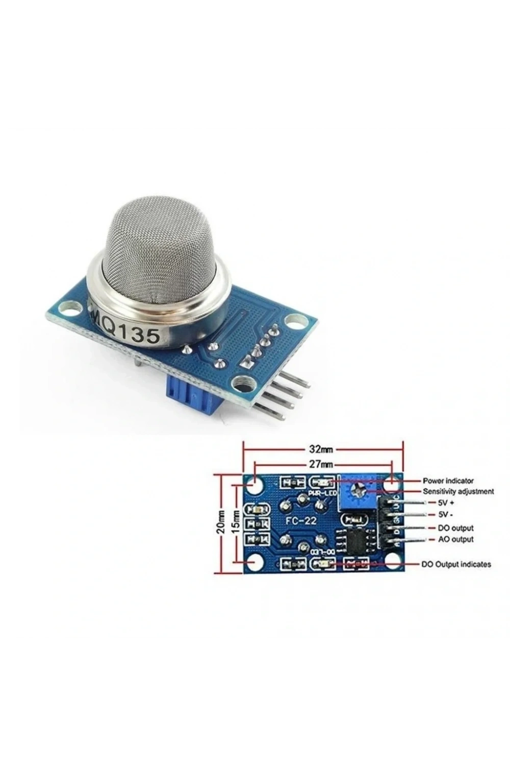 MQ-135 Hava Kalitesi Ölçüm Modülü (Air Quality Module)
