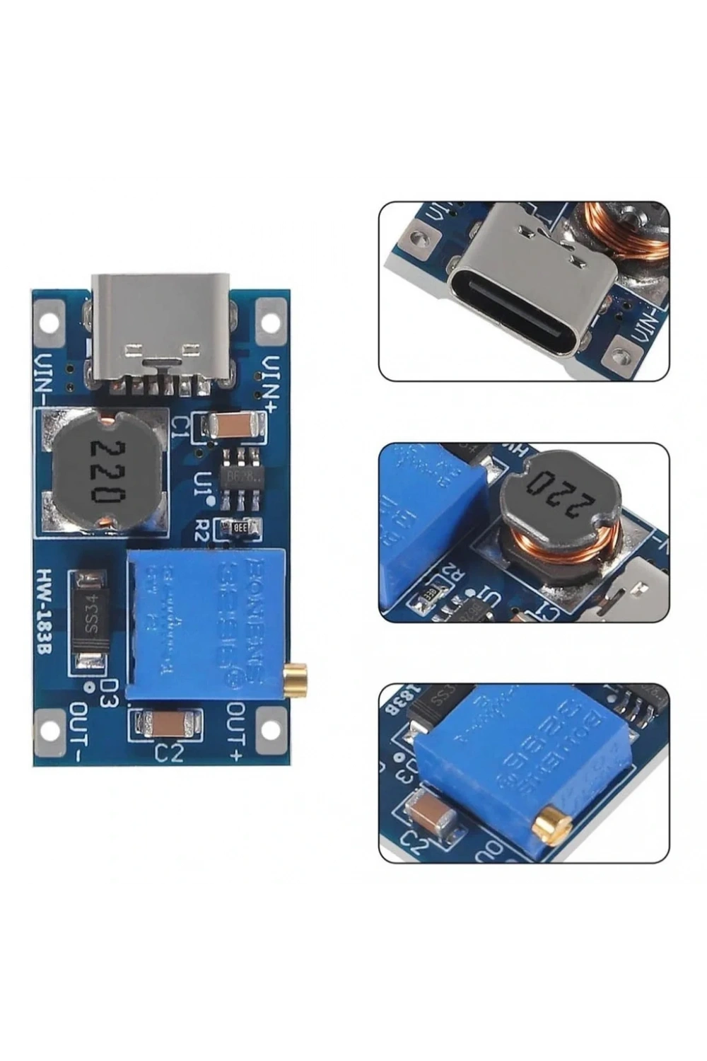 MT3608 2A Dc-Dc Güç Modülü Type-C Çıkışlı