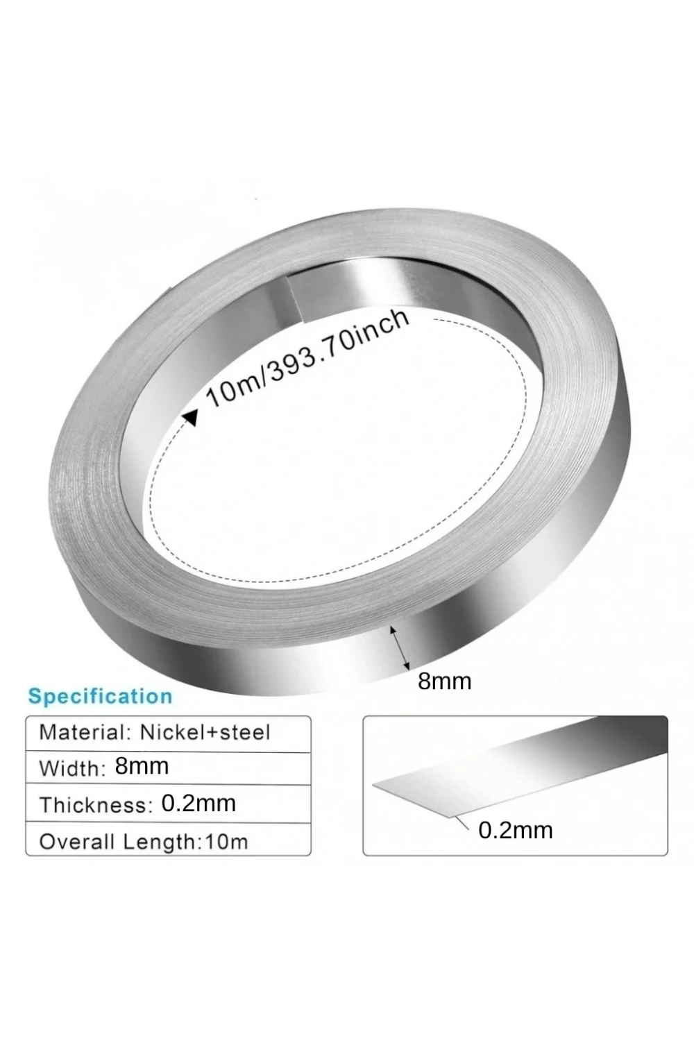 Nikel Kaplı Punta Teli 0.20x8mm 10 Metre