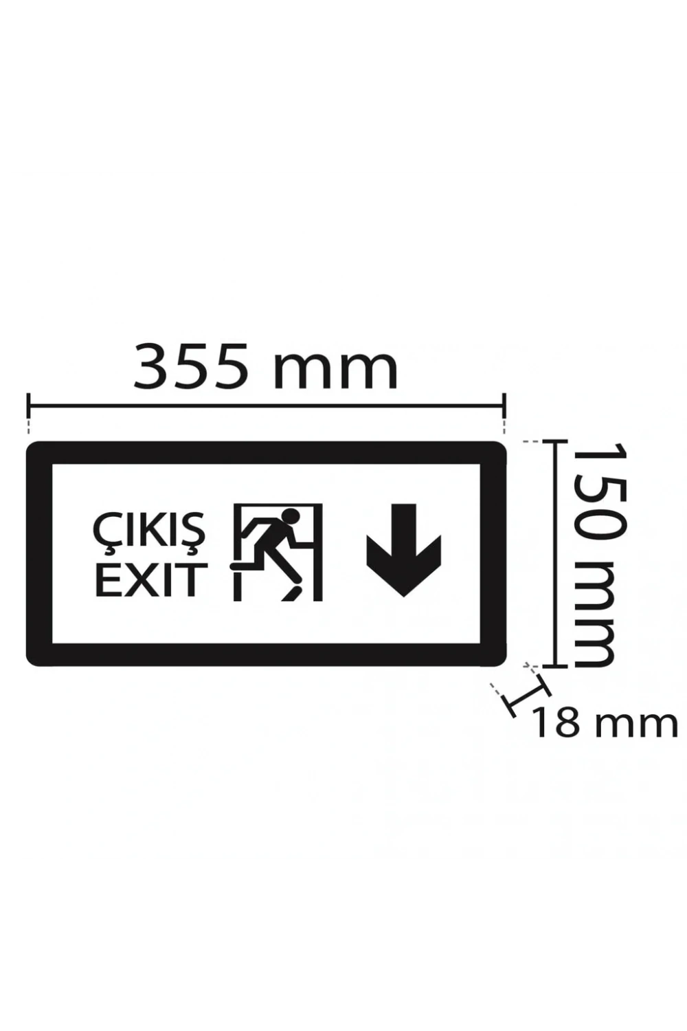 Noas 3W Aşağı Çift Yönlü Exit Led Acil Çıkış Armatürü