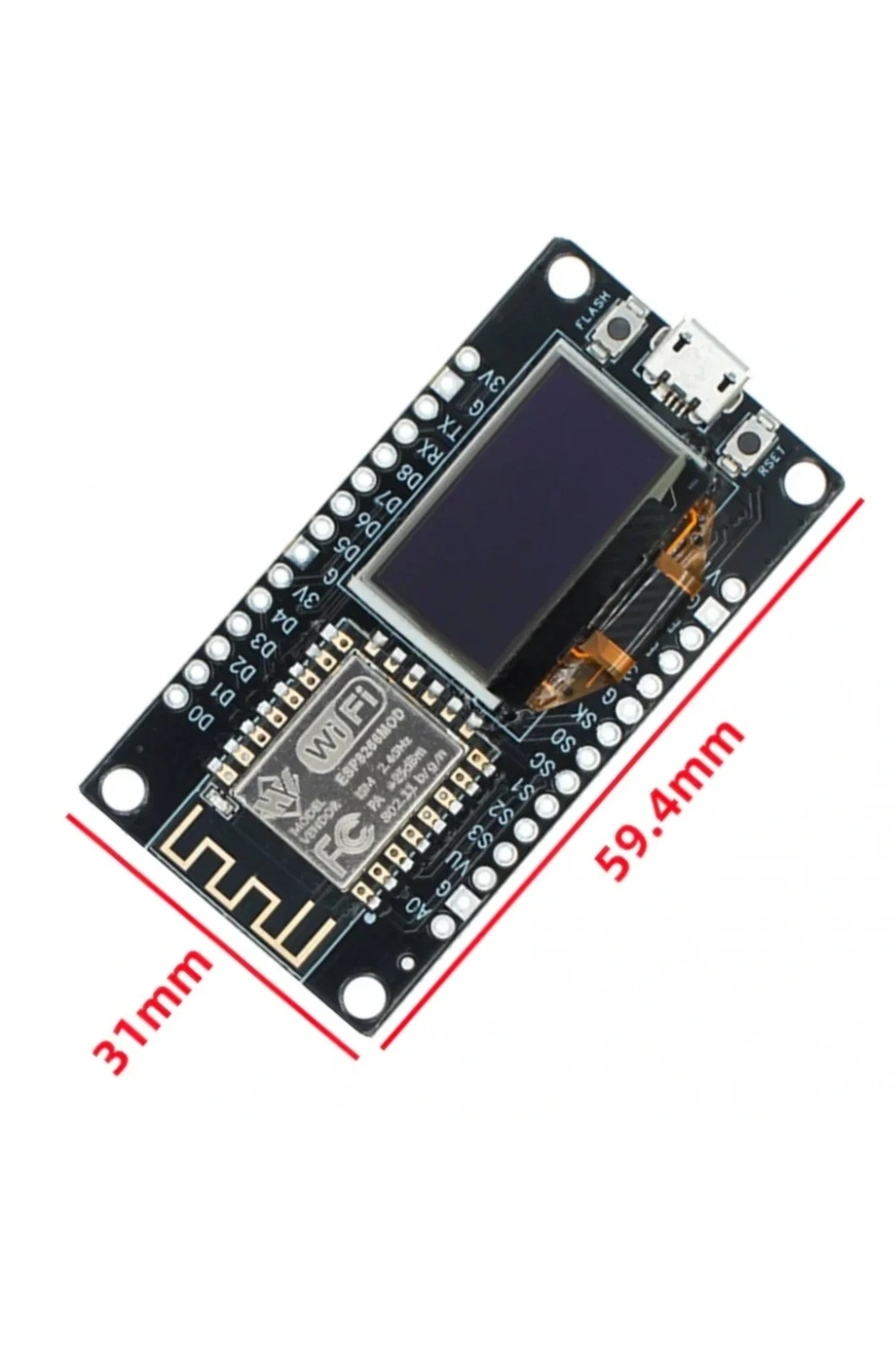 NodeMCU ESP8266 0.96 Inch OLED Wifi Geliştirme Modülü Micro USB
