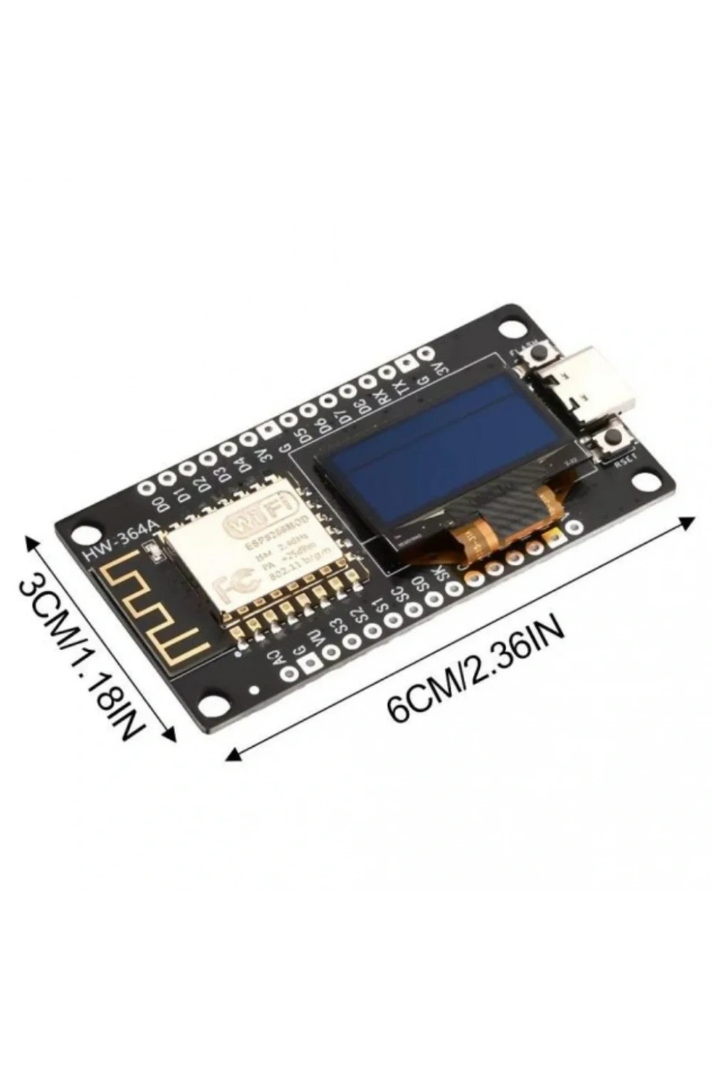 NodeMCU ESP8266 0.96 Inch OLED Wifi Geliştirme Modülü Type-C