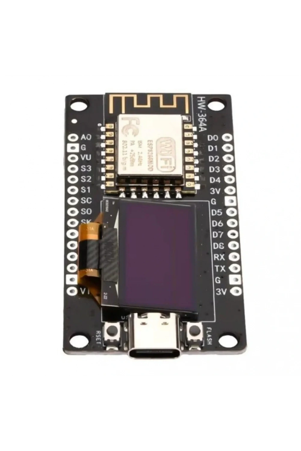 NodeMCU ESP8266 0.96 Inch OLED Wifi Geliştirme Modülü Type-C