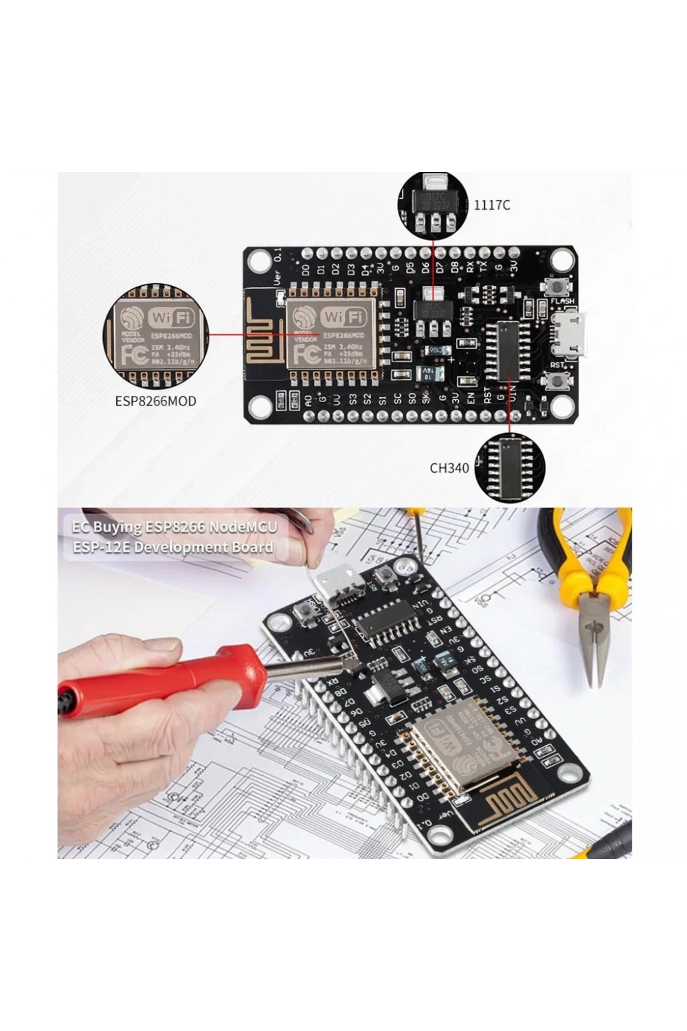 NodeMCU Lolin V3 CH340 Esp8266 Tabanlı Geliştirme Kartı