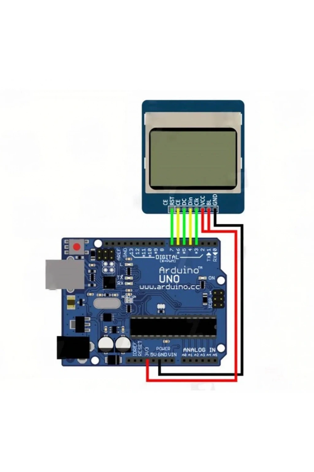 Nokia 5110 LCD Ekran Mavi