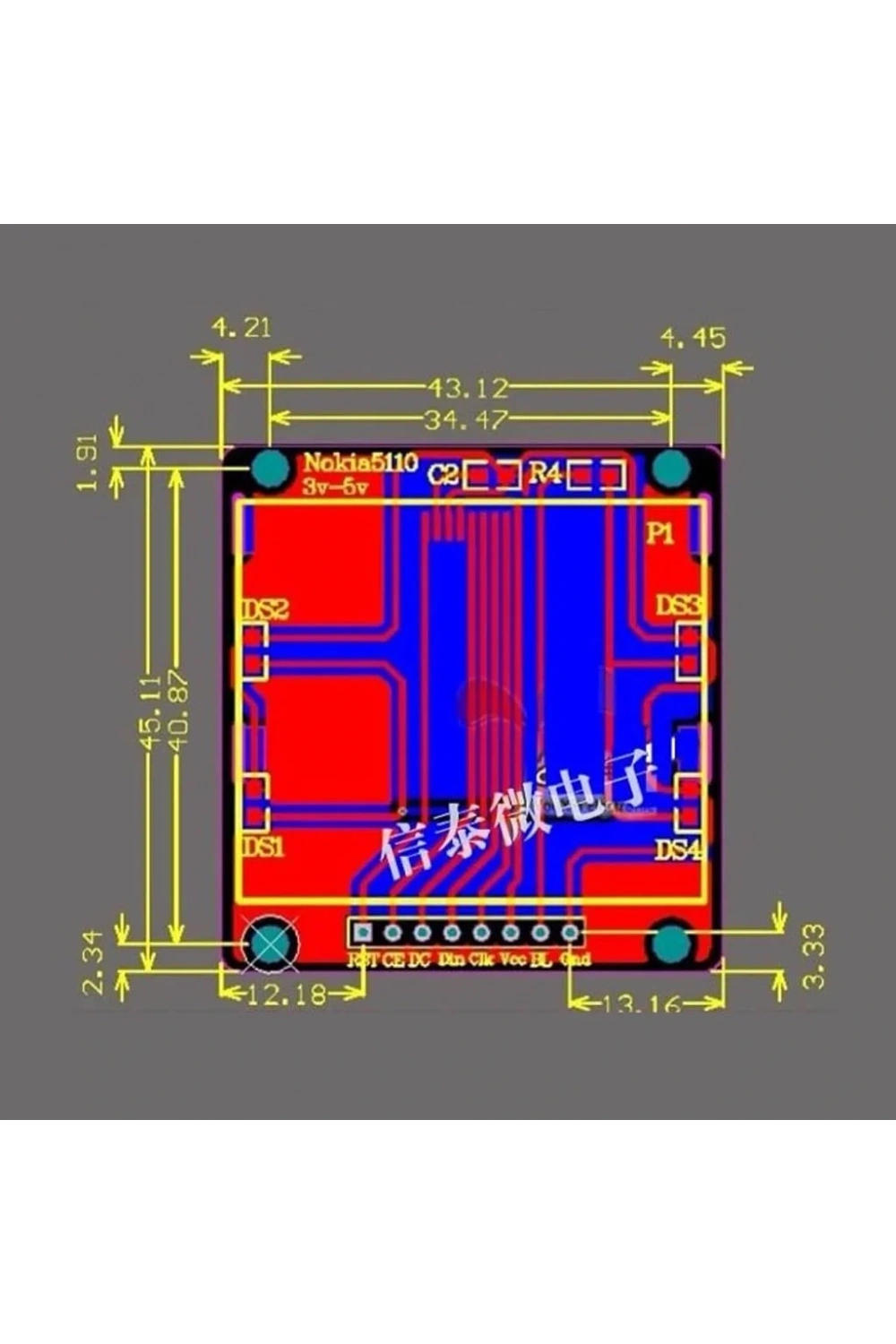 Nokia 5110 LCD Ekran Mavi