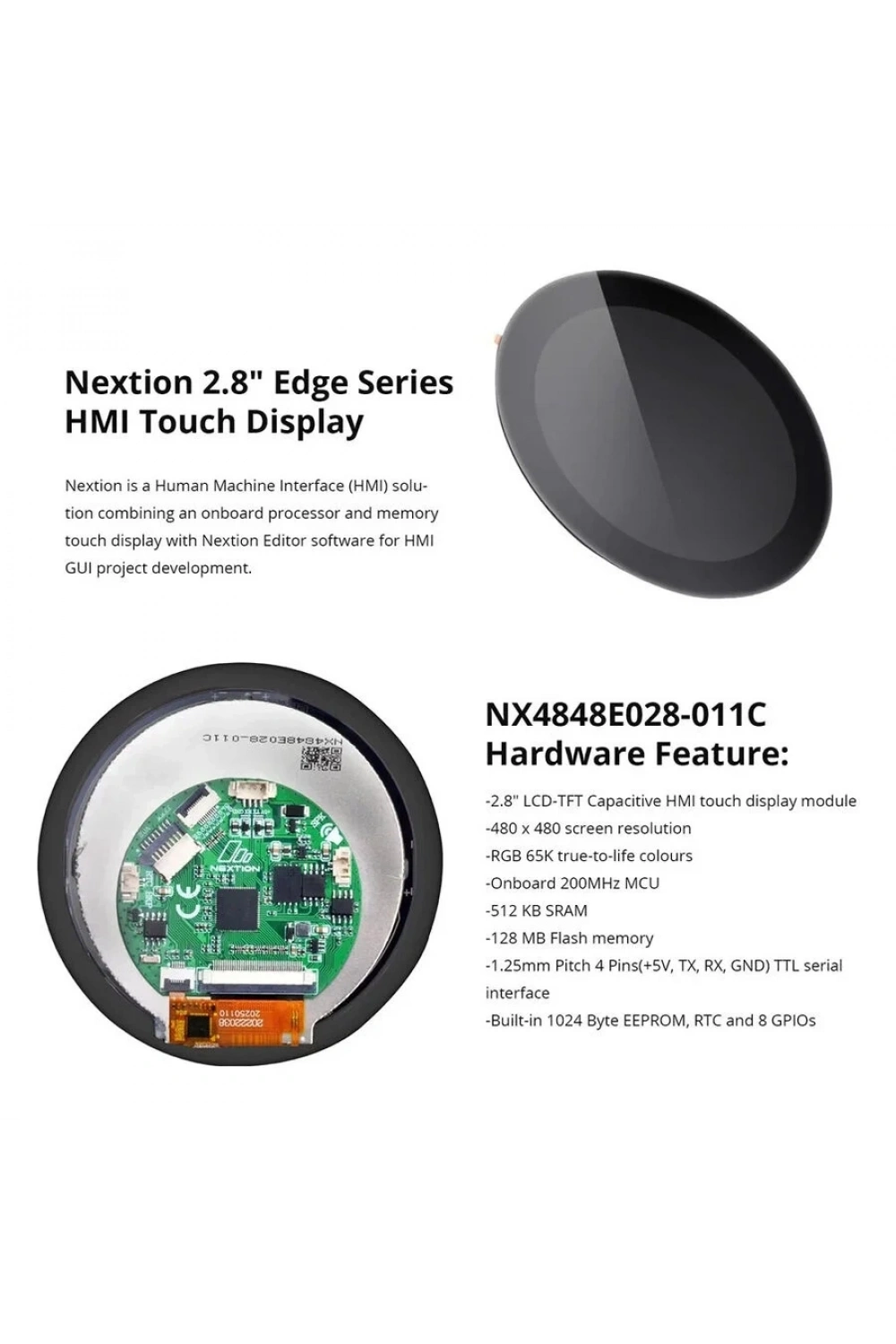 NX4848E028-011C 2.8 Inch Nextion Edge TFT LCD Dokunmatik HMI Ekran