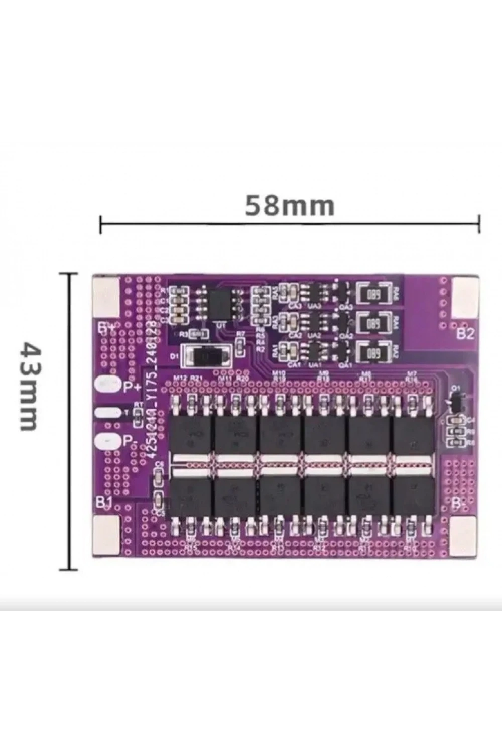 OLT 3S 40A 12.6V Balanslı Lityum Batarya BMS (Mor PCB)