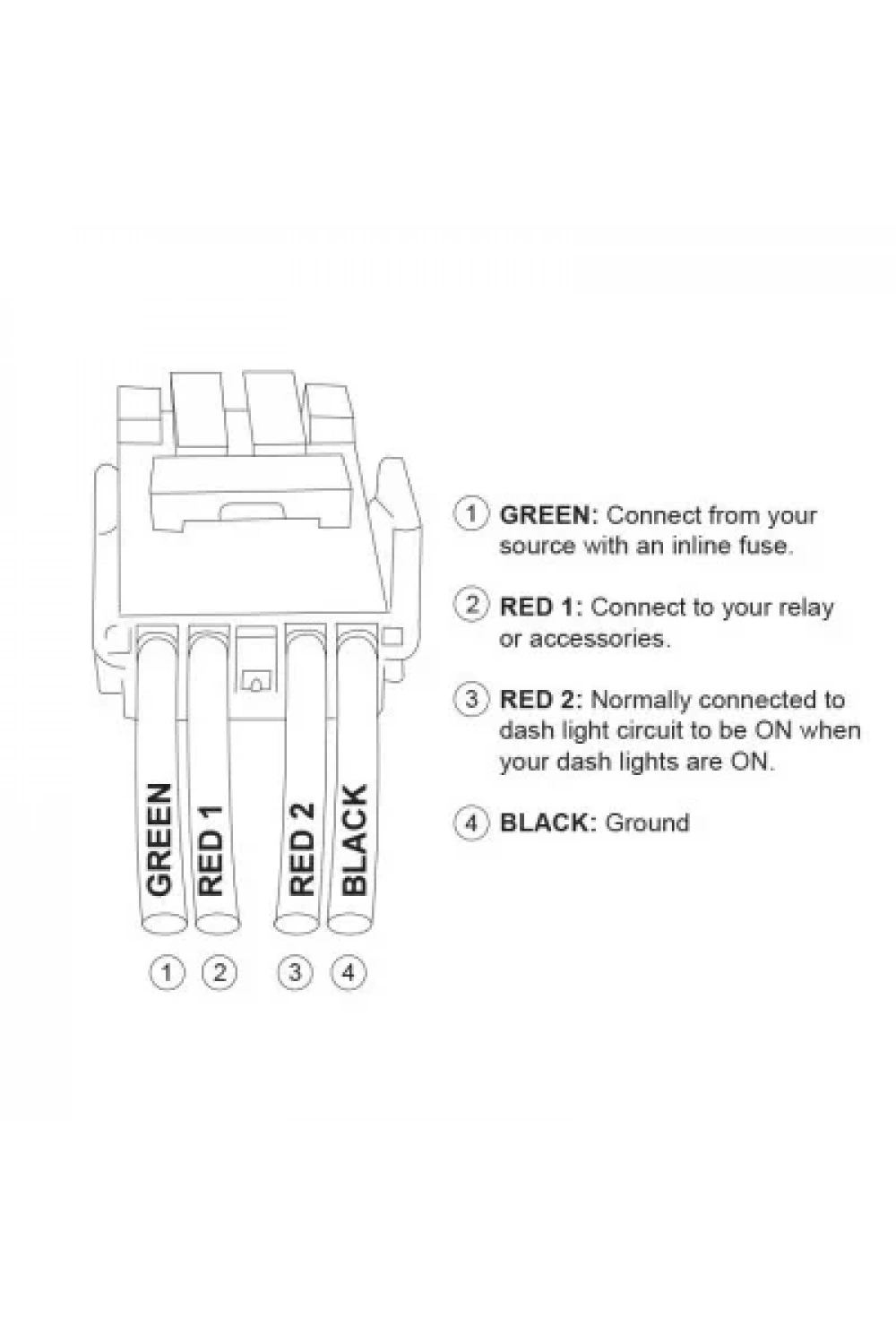ON-OFF Anahtar Mavi Işıklı 4-Kablolu 12V 3A - Water Pump