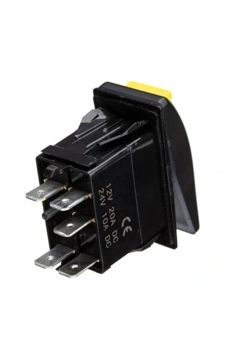 ON-OFF Turuncu Işıklı Anahtar Sarı 5-Pin 12V-24V - Emniyet Kilitli