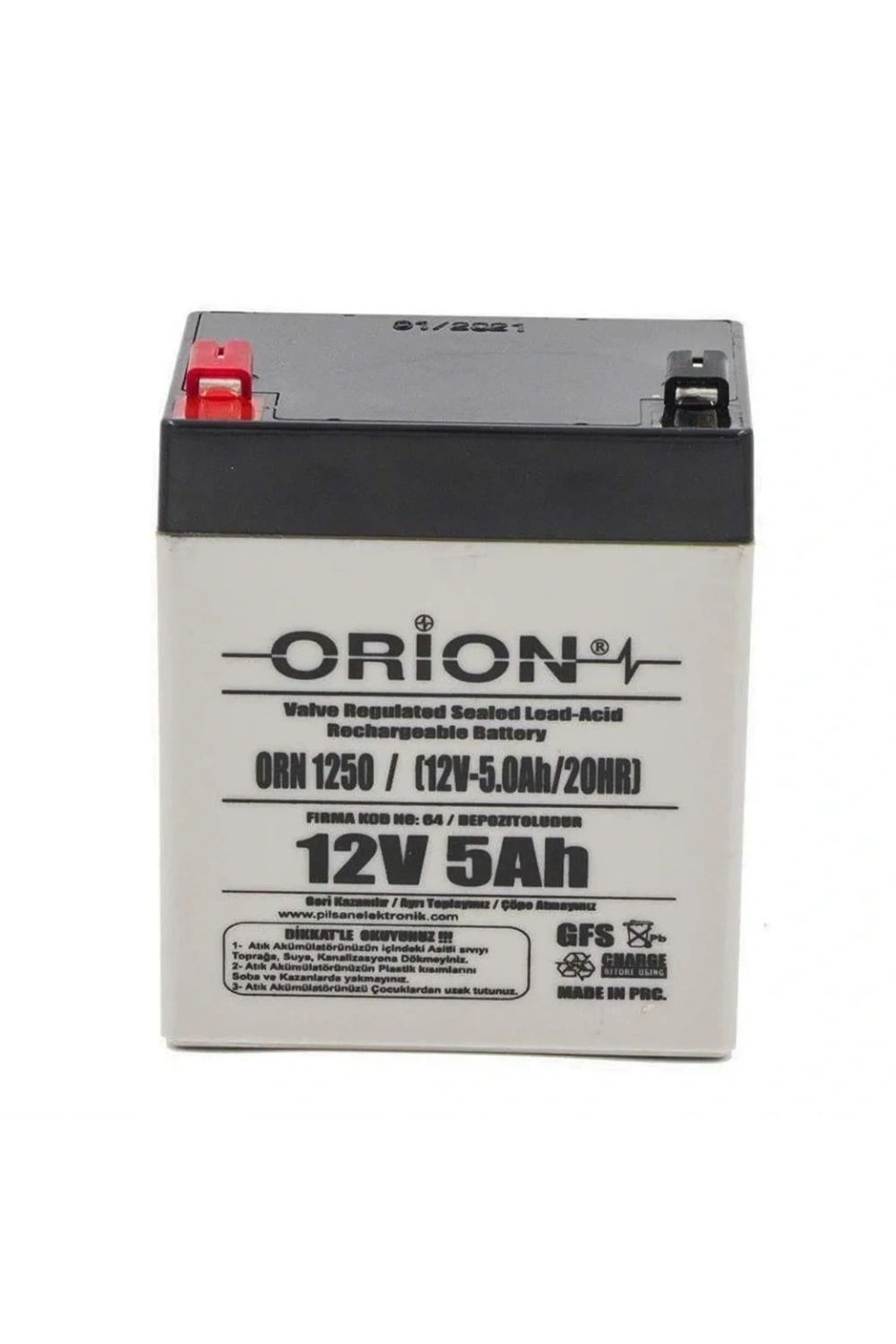 Orion 12V 5Ah Bakımsız Kuru Akü