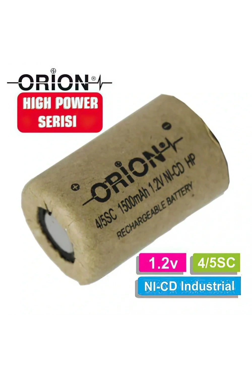 Orion 1.2V Ni-Cd 4/5SC 1500mAh Şarj Edilebilir Pil - HP