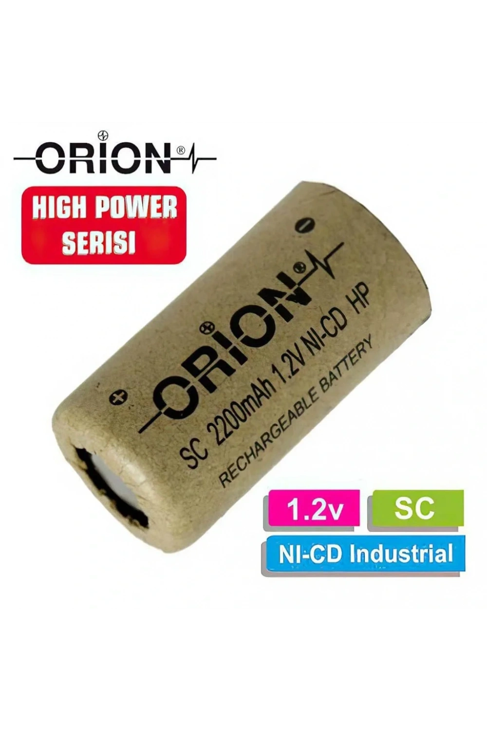 Orion 1.2V Ni-Cd SC 2200mAh Şarj Edilebilir Pil - HP