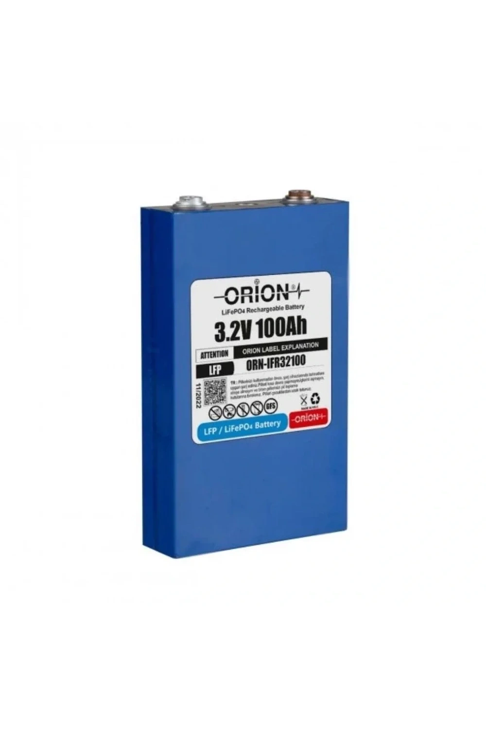 Orion 3.2 Volt 100 Ah LifePO4 Prizmatik Hücre - 0100DV