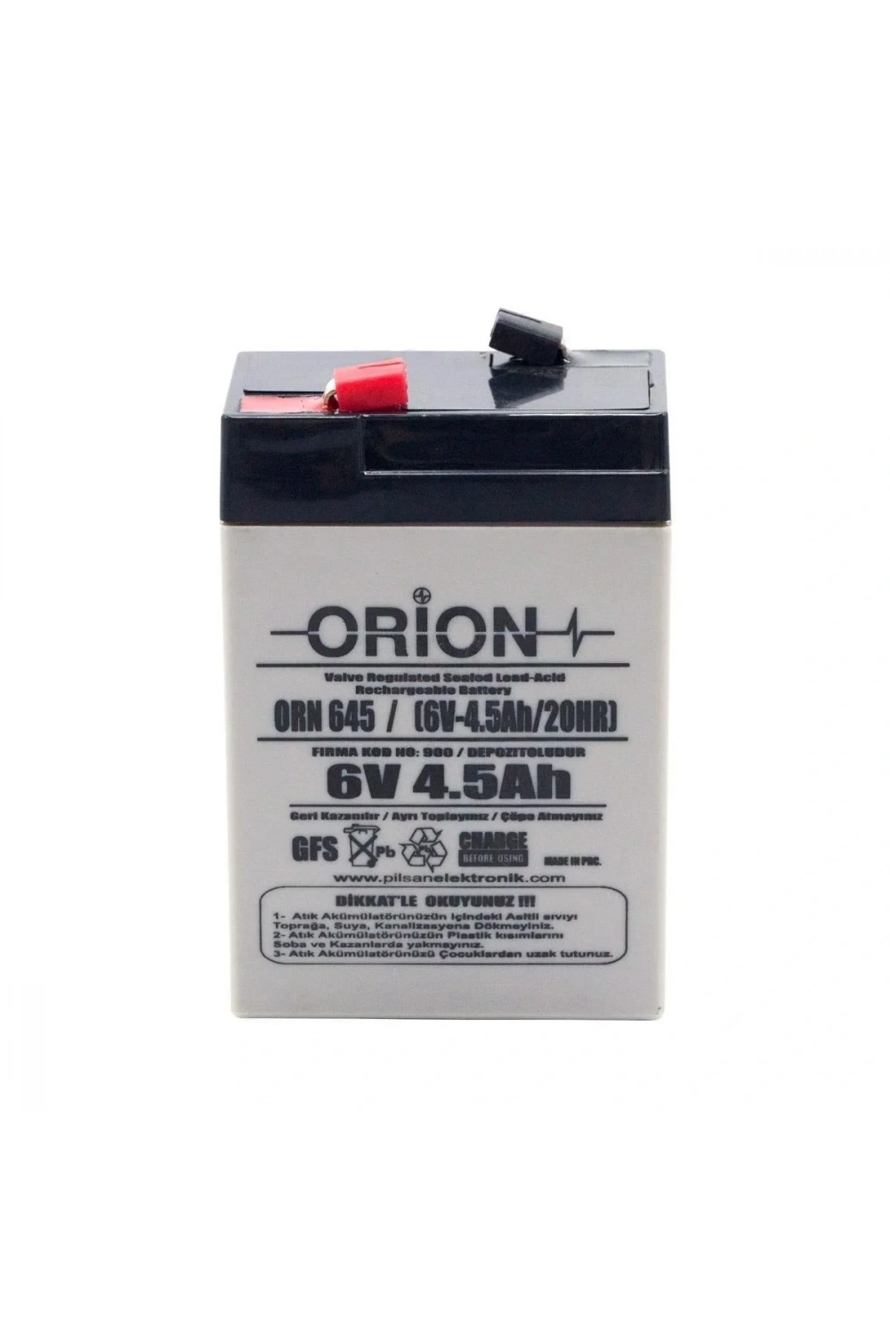 Orion 6V 4.5Ah Bakımsız Kuru Akü
