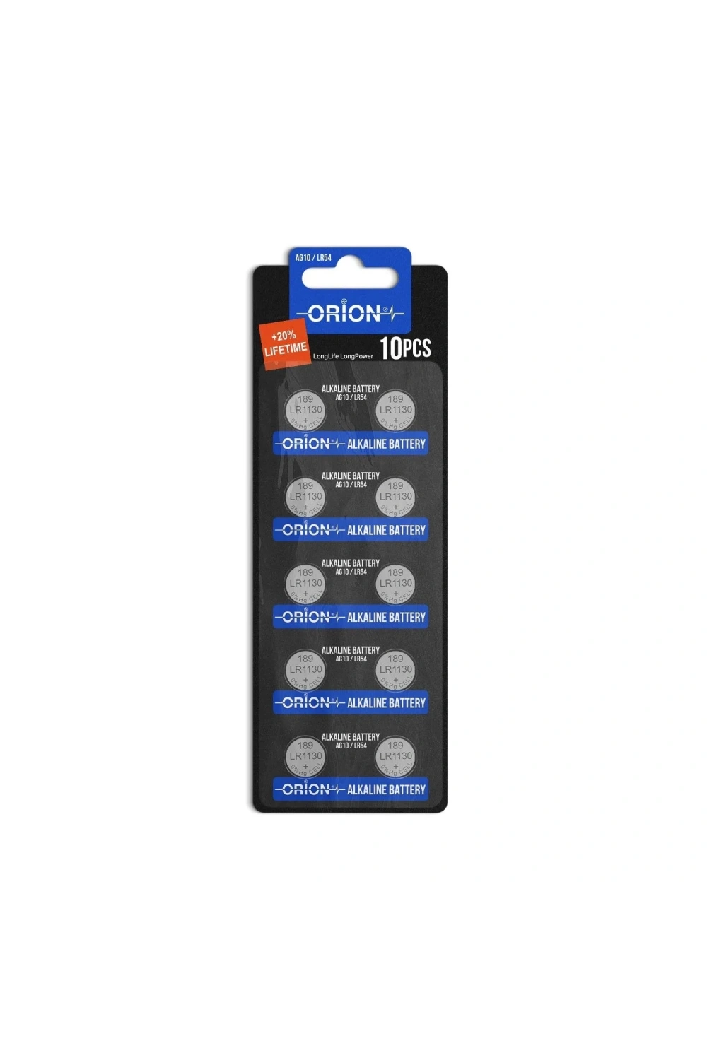 Orion AG10 LR54 189A LR1130 1.5V Alkalin Pil 10lu Paket