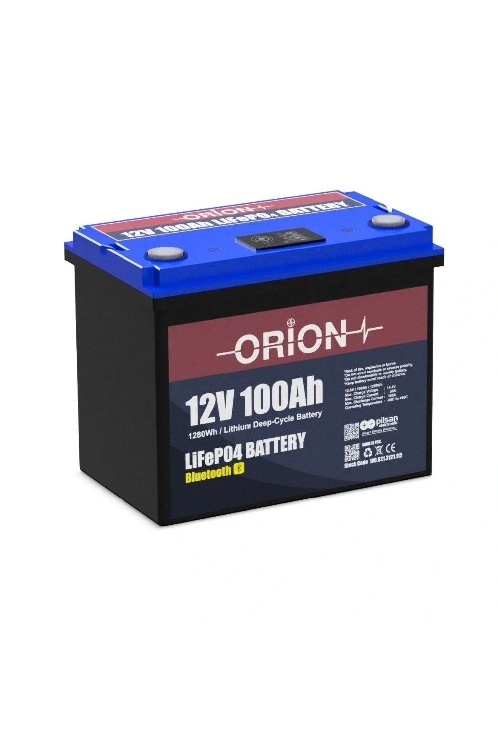 Orion Akü LifePo4 12100B 12V 100aH Bluetooth Ekranlı