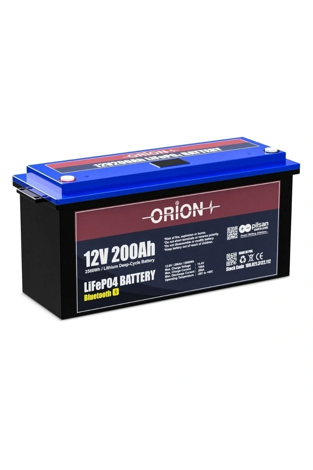 Orion Akü LifePo4 12200B 12V 200aH Bluetooth Ekranlı