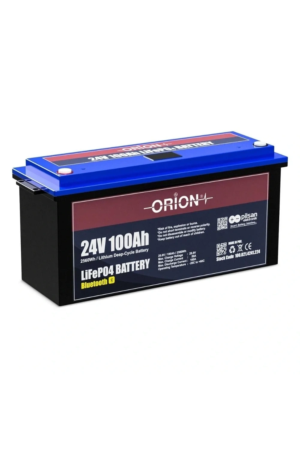 Orion Akü LifePO4 24100B 24V 100AH Bluetooth Ekranlı