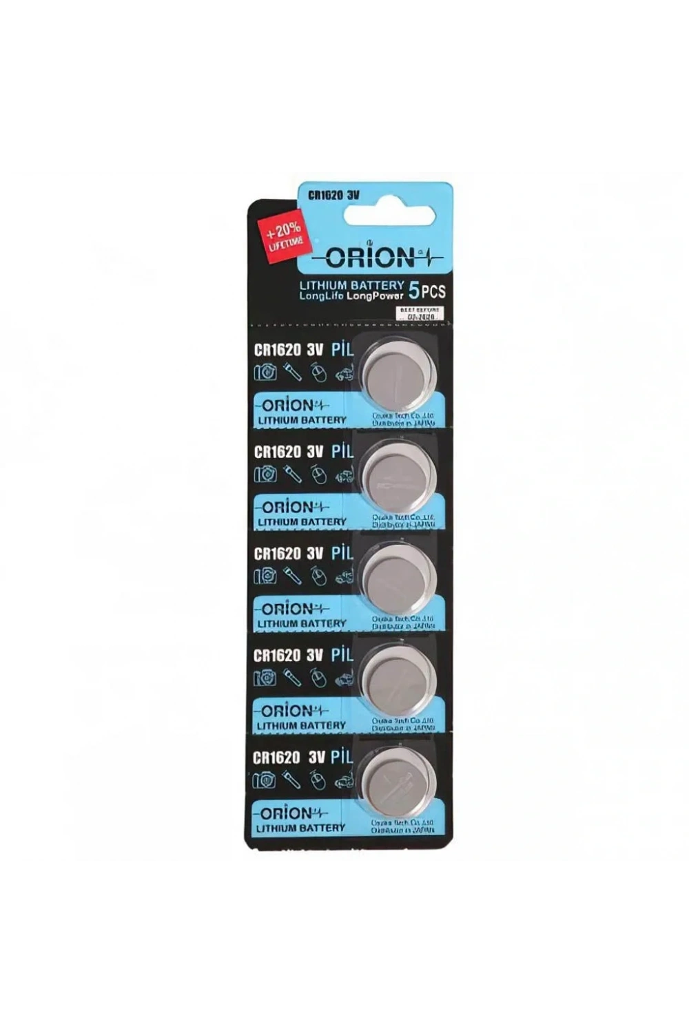 Orion CR1620 3V Lityum Pil 5li Paket