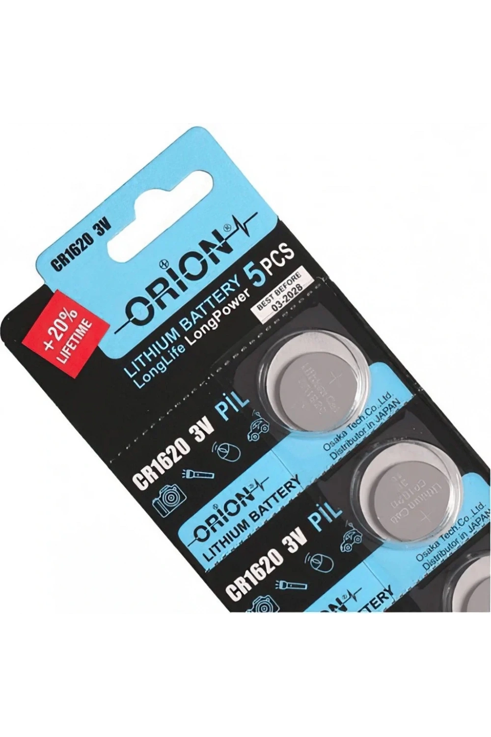 Orion CR1620 3V Lityum Pil 5li Paket