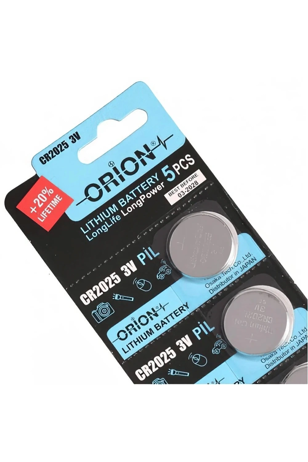 Orion CR2025 3V Lityum Düğme Pil 5li Kart Paket