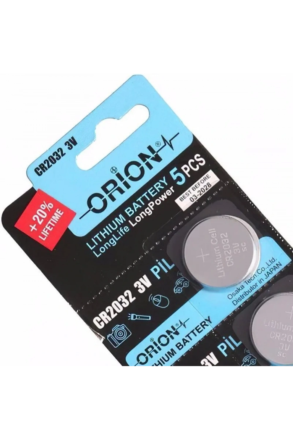 Orion CR2032 3V Lityum Düğme Pil 5li Kart Paket