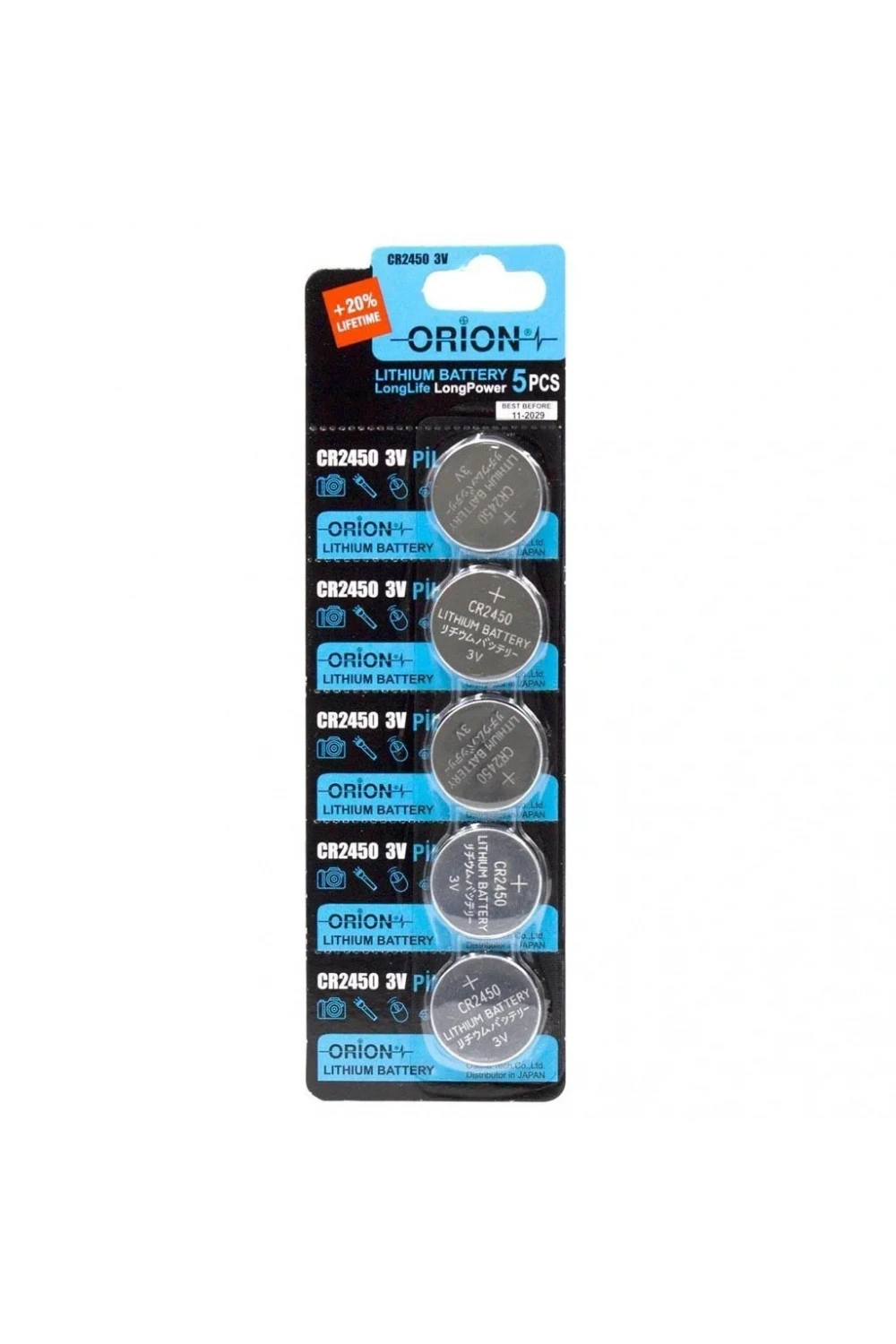 Orion CR2450 3V Lityum Pil 5li Paket