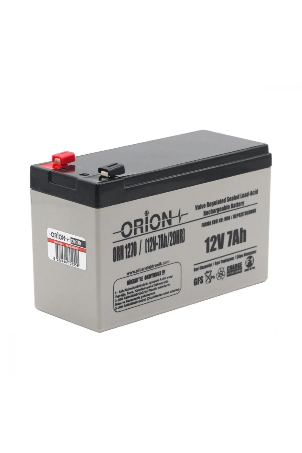 Orion ORN1270 12V 7.0Ah Bakımsız Kuru Akü
