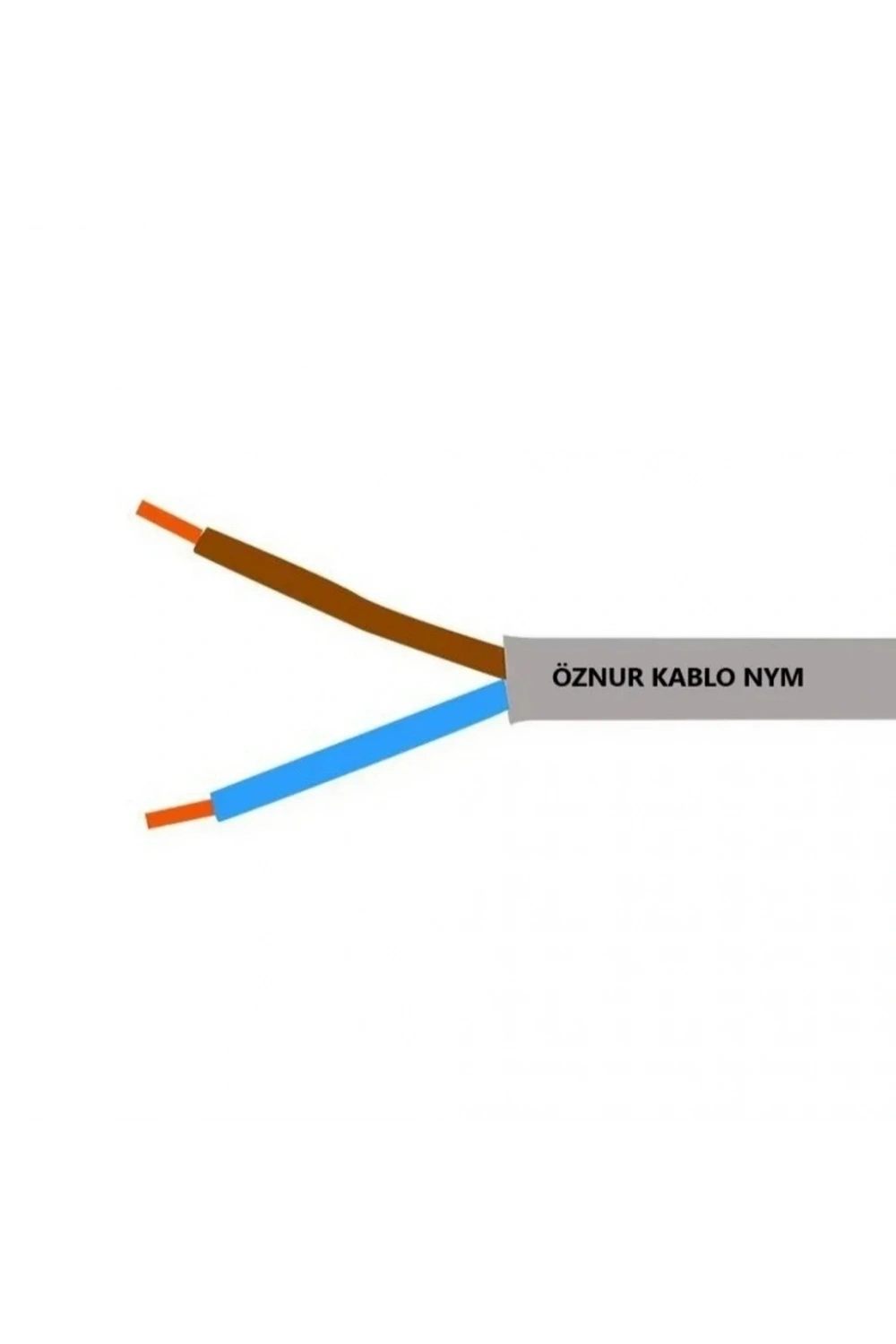 Öznur Kablo 2x2,5 mm NYM (Antigron) Gri 1mt