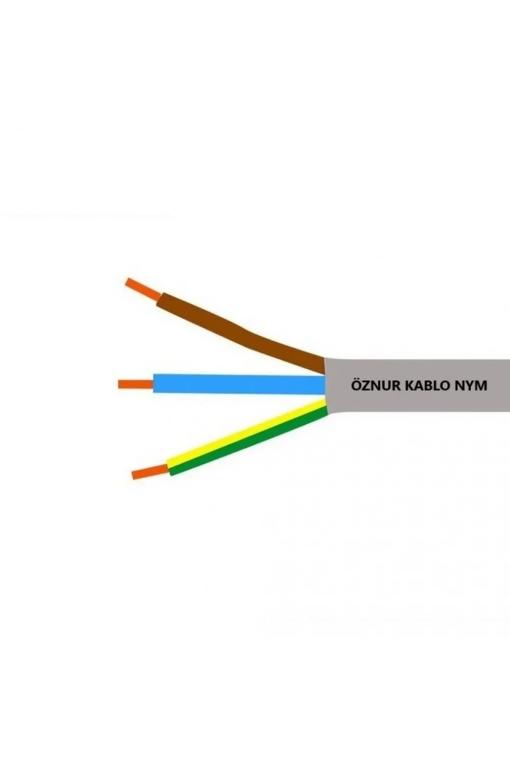 Öznur Kablo 3x1,5 mm NYM (Antigron) Gri 1mt