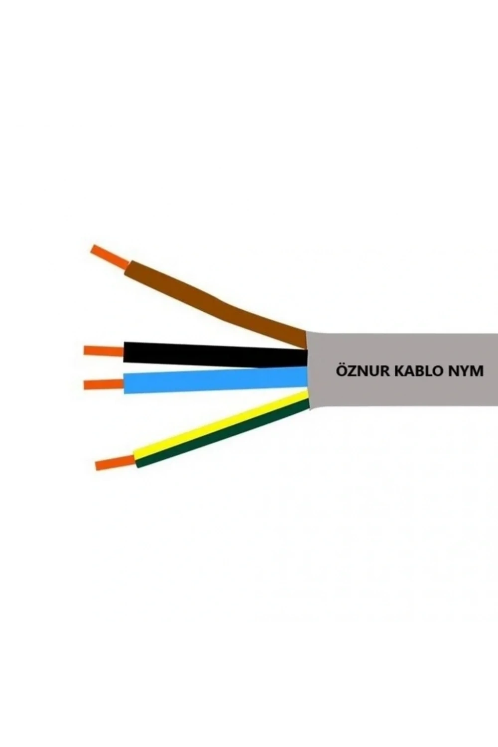 Öznur Kablo 4x1,5 mm NYM (Antigron) Gri 1mt