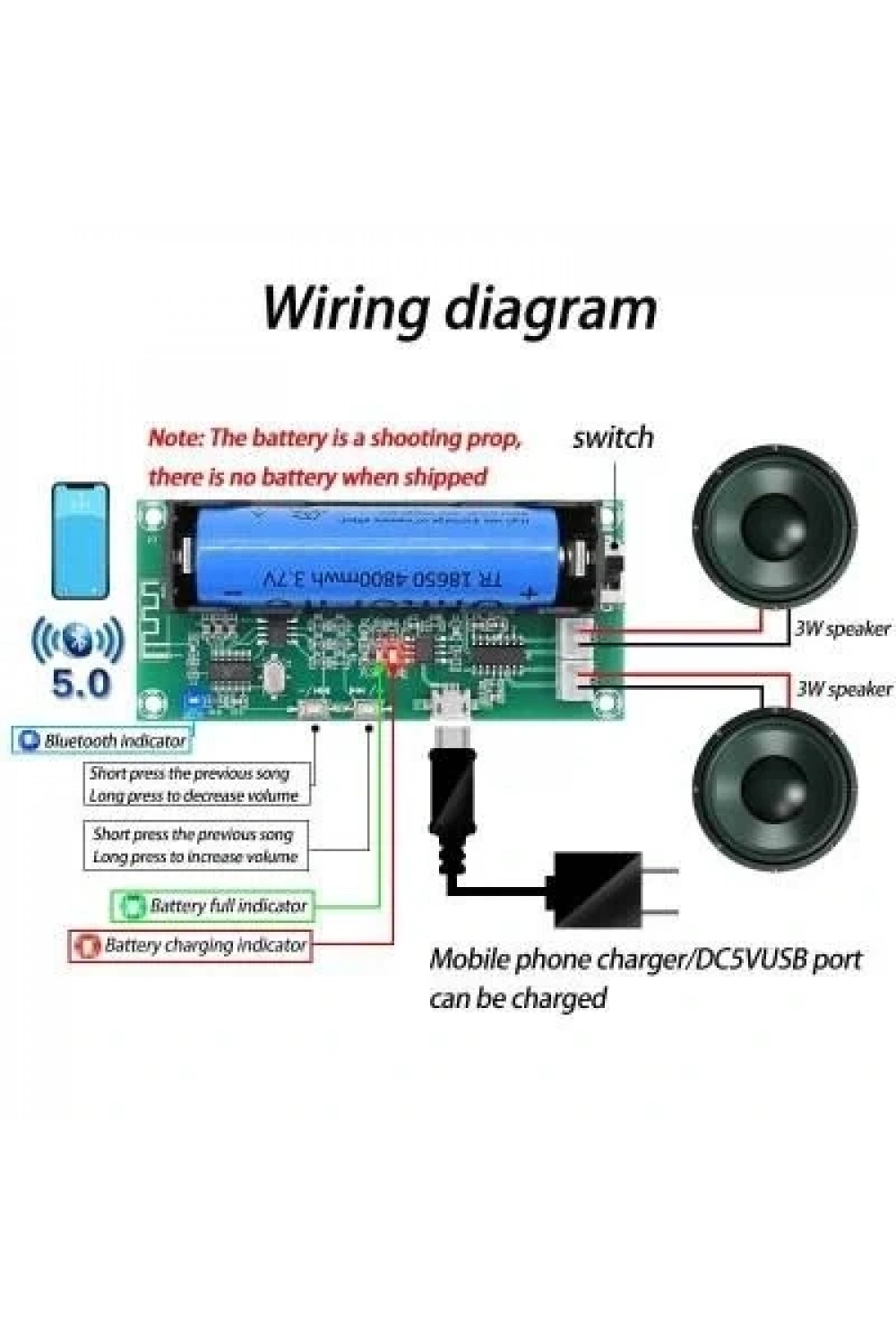 PAM8403 XH-A153 2x5W Bluetooth Amfi Modülü