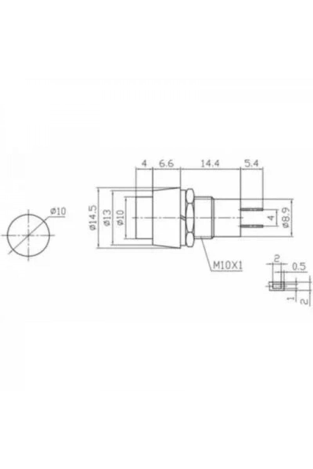 PBS-20B 12mm Yaylı Kısa Push Buton - Kırmızı