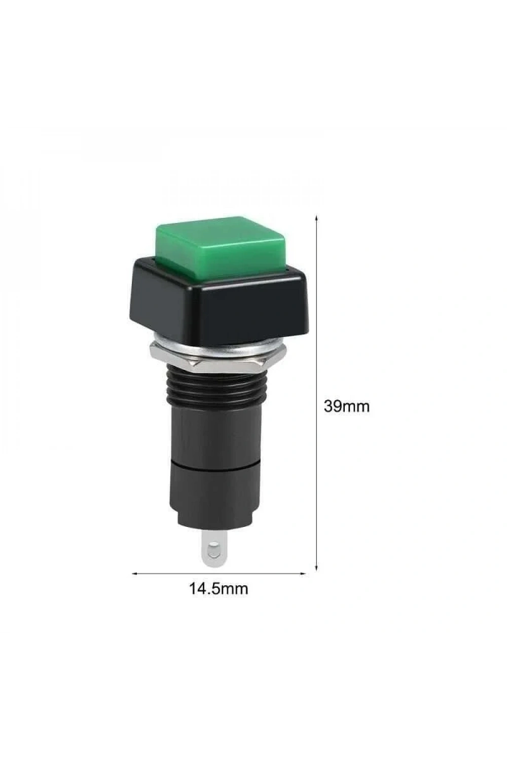 PBS-306A 12mm Anahtarlı Push Buton - Yeşil