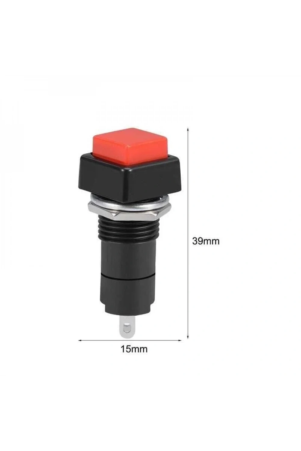 PBS-306B 12mm Yaylı Push Buton - Kırmızı