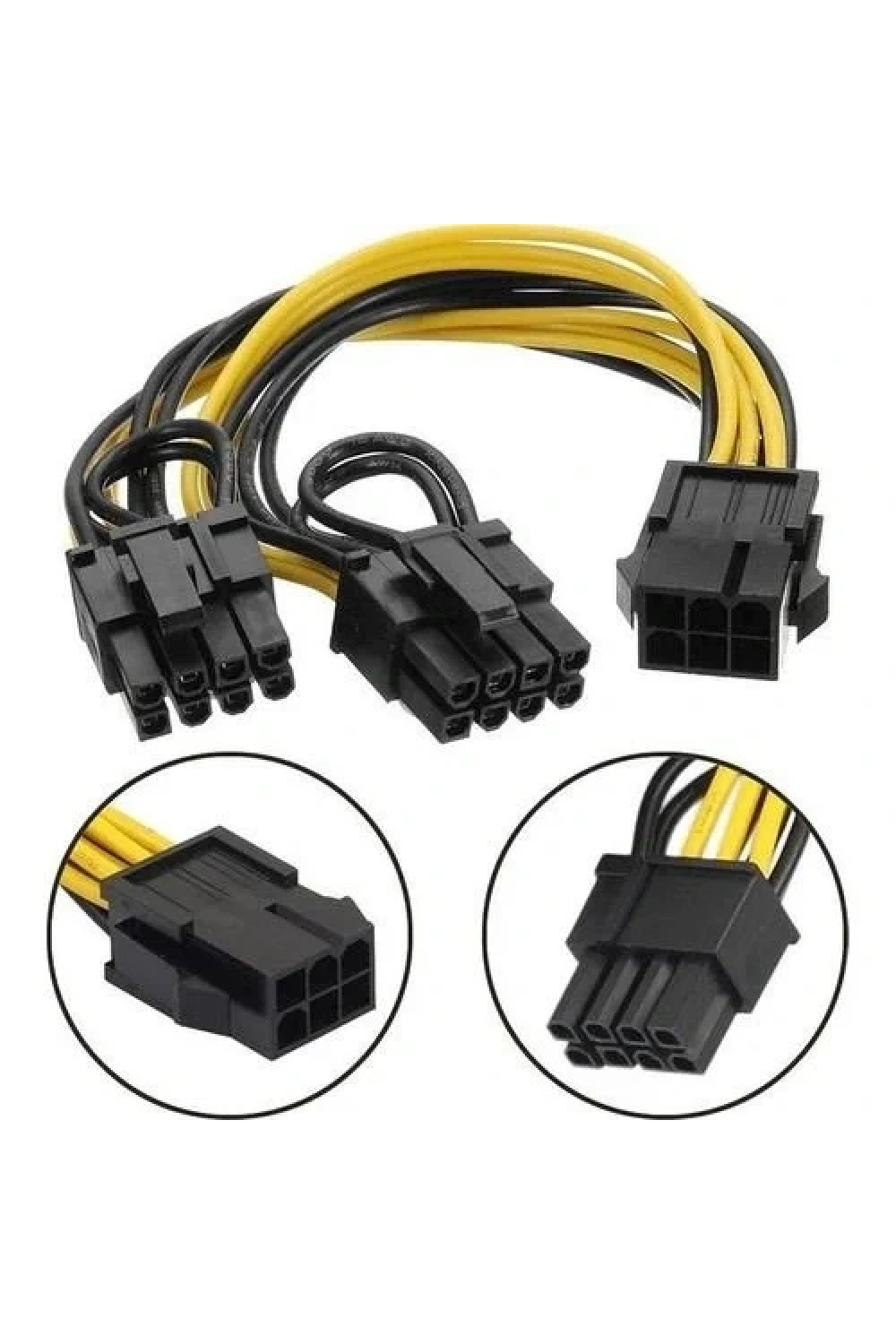 Pci-e 6 Pin Dişi To 2 X Pci-e 8 (6+2) Pin Erkek Gpu Güç Çoklayıcı Kablo