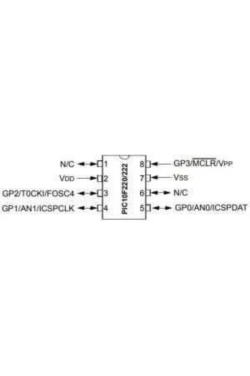 PIC10F220-I/P DIP-8 8MHz Mikrodenetleyici