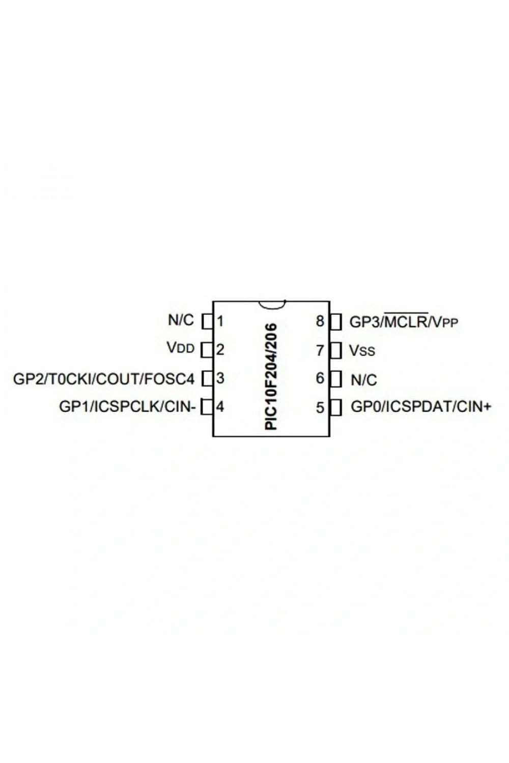 PIC10F222T I/OT SMD SOT-23 8-Bit 8MHz Mikrodenetleyici