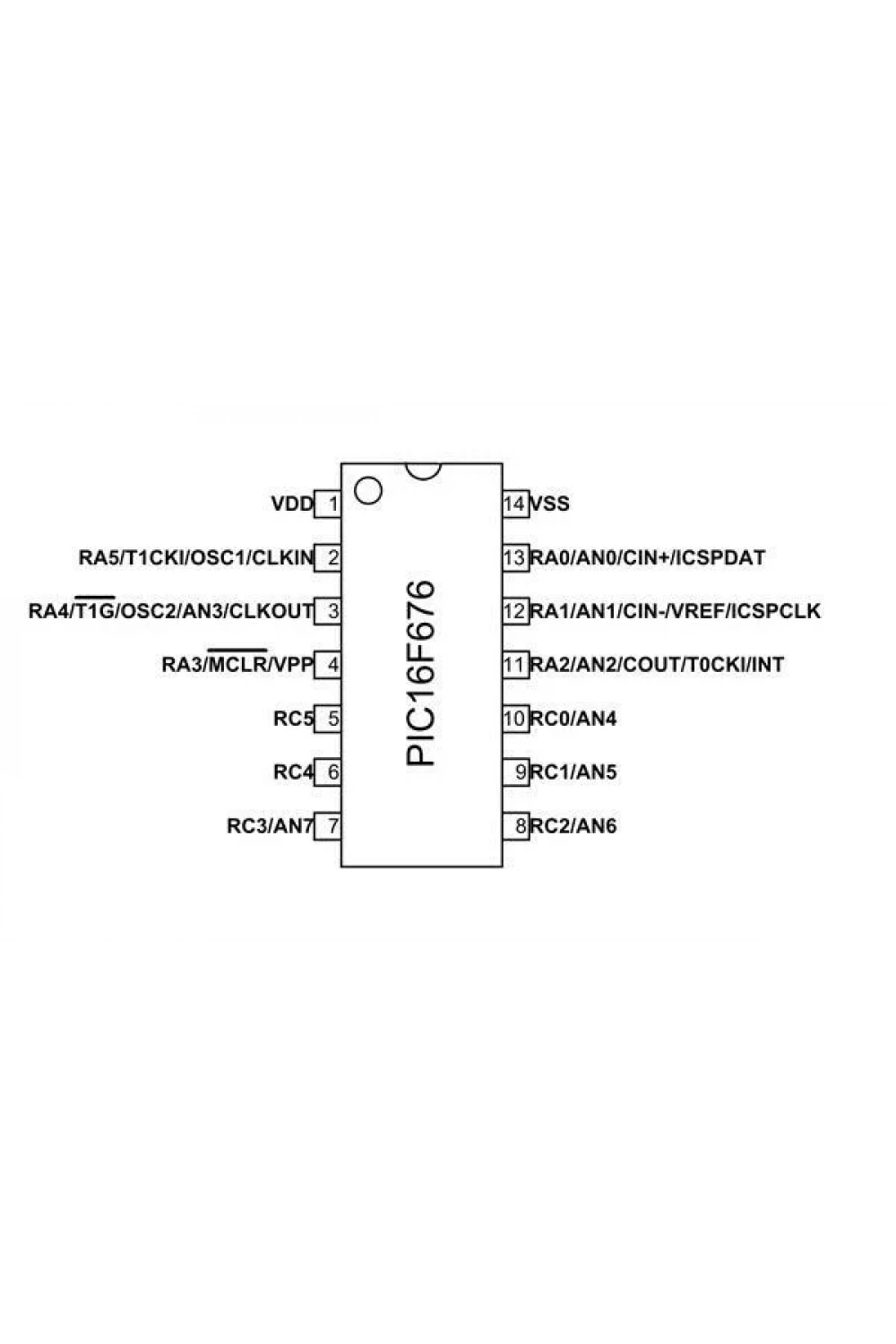 PIC16F676 DIP14 8-Bit 20MHz Mikrodenetleyici