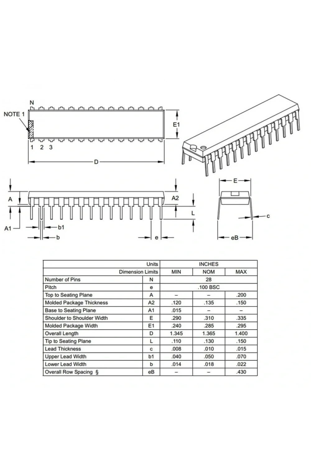 PIC16F876 04/SP SPDIP-28 8-Bit 4 MHz Mikrodenetleyici